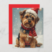 Festive Holiday Dog Flat Holiday Card シーズンカード (正面/裏面)