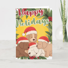Festive Holiday Folded Greeting Card カード