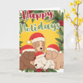 Festive Holiday Folded Greeting Card カード (黄色い花)