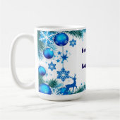 Festive Holiday Frame Ornaments and Snowflakes コーヒーマグカップ (左)