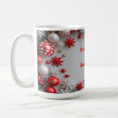Festive Holiday Frame Ornaments and Snowflakes コーヒーマグカップ (左)