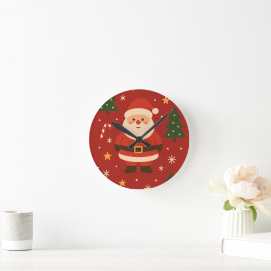 Festive Holiday Glow ラウンド壁時計 (ホーム)