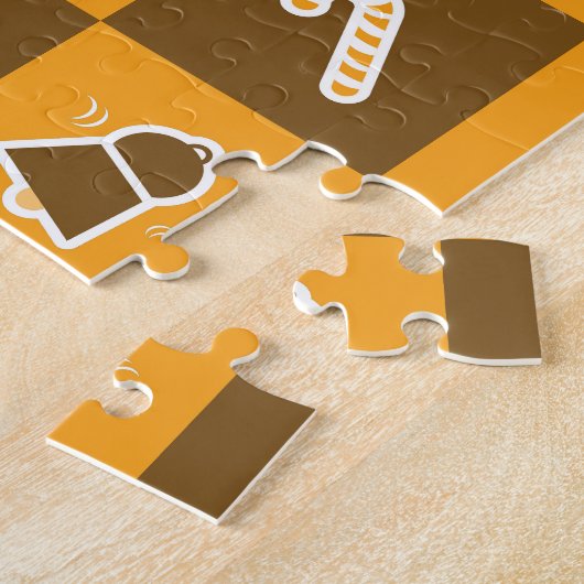 Festive Holiday Grid Pattern ジグソーパズル (側面)