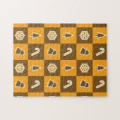 Festive Holiday Grid Pattern ジグソーパズル (横)