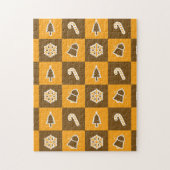 Festive Holiday Grid Pattern ジグソーパズル (縦)