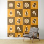 Festive Holiday Grid Pattern タペストリー (インサイチュ)