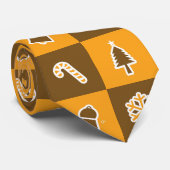 Festive Holiday Grid Pattern ネクタイ (ロール)