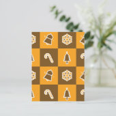 Festive Holiday Grid Pattern ポストカード (スタンド正面)