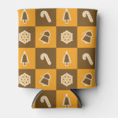 Festive Holiday Grid Pattern 缶クーラー (正面)