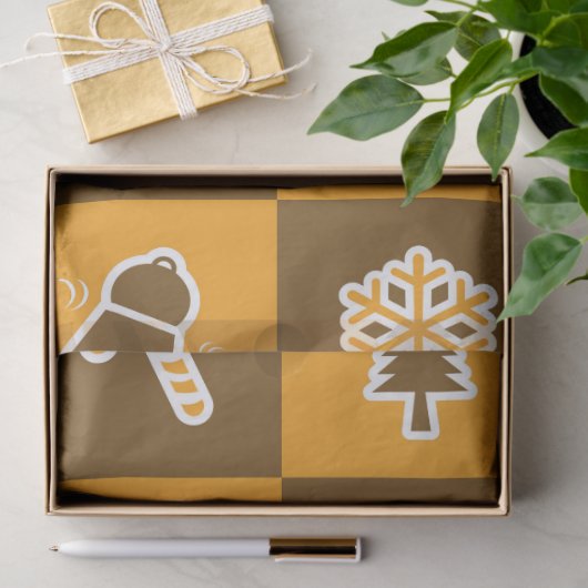 Festive Holiday Grid Pattern 薄葉紙 (ギフト)