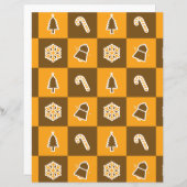 Festive Holiday Grid Pattern Scrapbook Paper (正面/裏面)