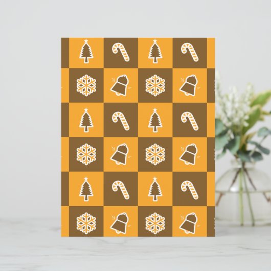 Festive Holiday Grid Pattern Scrapbook Paper (スタンド正面)