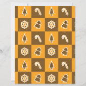 Festive Holiday Grid Pattern Scrapbook Paper (正面)