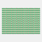 Festive Holiday Holly Mistletoe Christmas ラッピングペーパーシート (正面3)