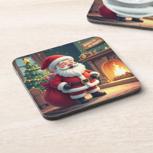 Festive Holiday Home Accent - Christmas Decorative コースター (左側)