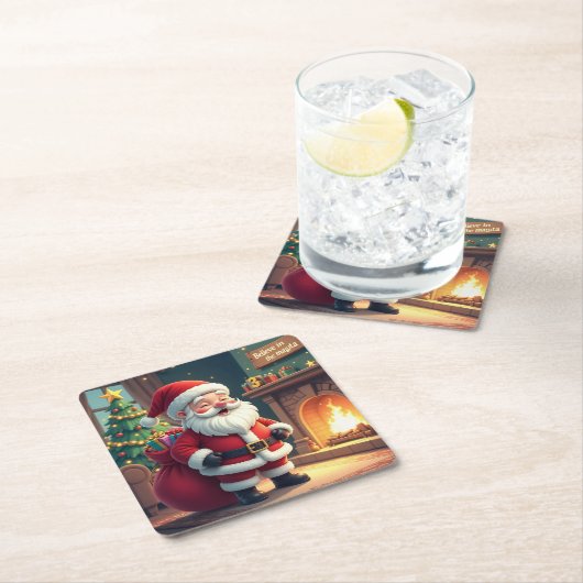 Festive Holiday Home Accent - Christmas Decorative スクエアペーパーコースター (インサイチュ)