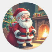 Festive Holiday Home Accent - Christmas Decorative ラウンドシール (正面)