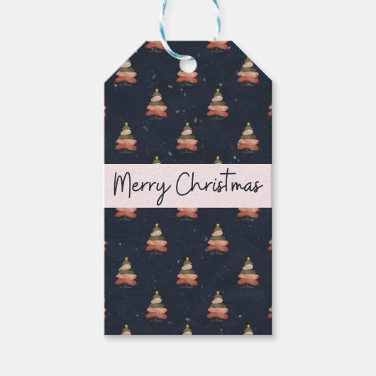 Festive Holiday Modern Lettering Design ギフトタグ (正面)