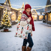 Festive Holiday Nutcracker Christmas Reusable トートバッグ