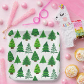Festive Holiday Party Christmas Trees ペーパープレート (パーティー)