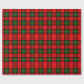 Festive Holiday Red and Green Scottish Plaid ラッピングペーパー (フラット)