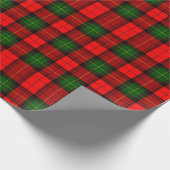 Festive Holiday Red and Green Scottish Plaid ラッピングペーパー (角)