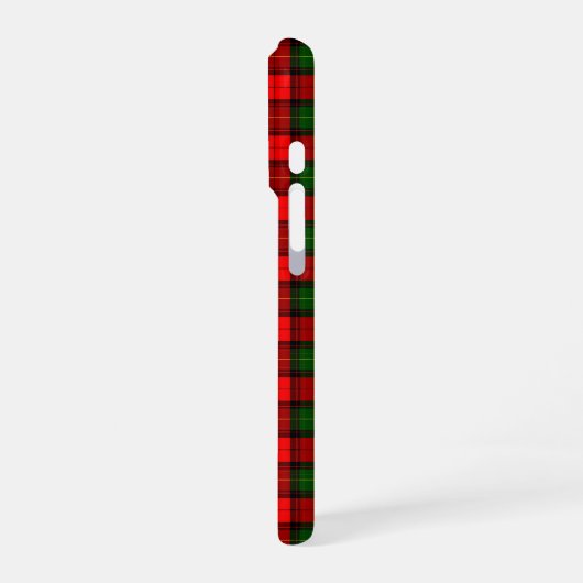 Festive Holiday Red and Green Scottish Plaid iPhoneケース (左側面)