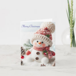 Festive Holiday Snowman holiday card シーズンカード