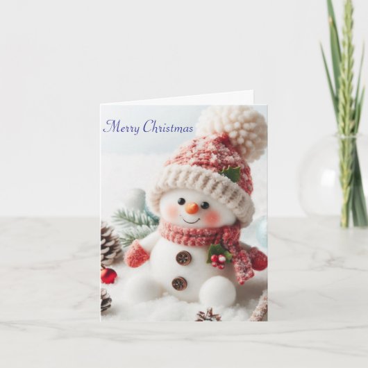 Festive Holiday Snowman holiday card シーズンカード (正面)