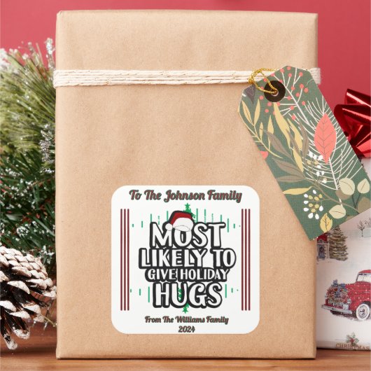 Festive Holiday Sticker for Christmas Cheer スクエアシール (クリスマス)