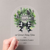 Festive Holiday Wreath Merry Christmas Non-Photo アクリル招待状 (インサイチュ (ポータブル))