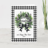Festive Holiday Wreath Merry Christmas Non-Photo カード (正面)