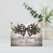 Festive Holiday Wreath Merry Christmas Non-Photo シーズンポストカード (スタンド正面)