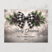 Festive Holiday Wreath Merry Christmas Non-Photo シーズンポストカード (正面)