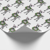 Festive Holiday Zebra with Holly wreath Wrapping P ラッピングペーパー (角)