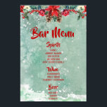 Festive Holidays Bar Menu Winter themed ポスター<br><div class="desc">Festive Holidays Bar Menu Winter themed. Great idea for your parties and weddings! More options in our shop!</div>