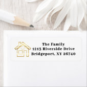 Festive Holly Berry Christmas Return Address Label ラベル (インサイチュ)