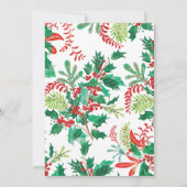 Festive Holly Christmas Red Green Party Invitation 招待状 (裏面)