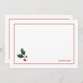Festive Holly Customizable Stationery (正面/裏面)