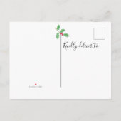 Festive Holly New Address Moving  案内ポストカード (裏面)