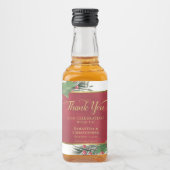 Festive Holly & Pine Thank You Wedding Mini リキュールボトルラベル (正面)