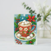 Festive Hot Cocoa Christmas Postcard シーズンポストカード (スタンド正面)