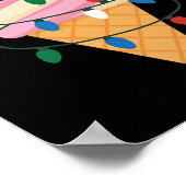 Festive Ice Cream With Christmas Lights And Santa  ポスター (角)