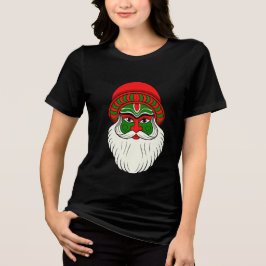 Festive Indian Santa Claus Print トライブレンドＴシャツ