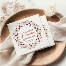 Festive Ivory Pumpkin Floral スタンダードカクテルナプキン