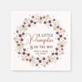 Festive Ivory Pumpkin Floral スタンダードカクテルナプキン (正面)