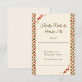 Festive Japanese Blossom RSVP Card (正面/裏面)