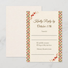 Festive Japanese Blossom RSVP Card