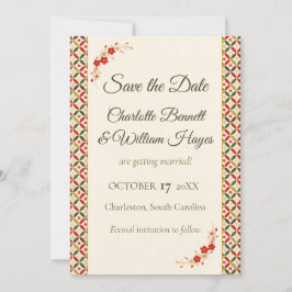 Festive Japanese Blossom Save the Date セーブザデート