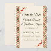 Festive Japanese Blossom Save the Date セーブザデート (正面/裏面)